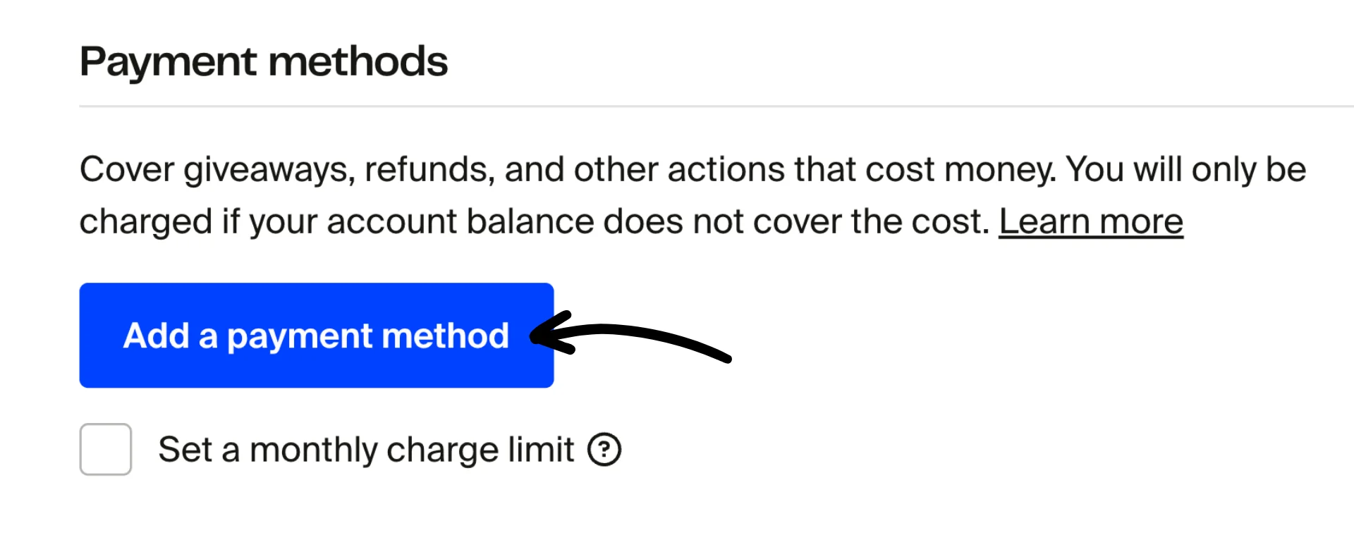 Click Add a payment method