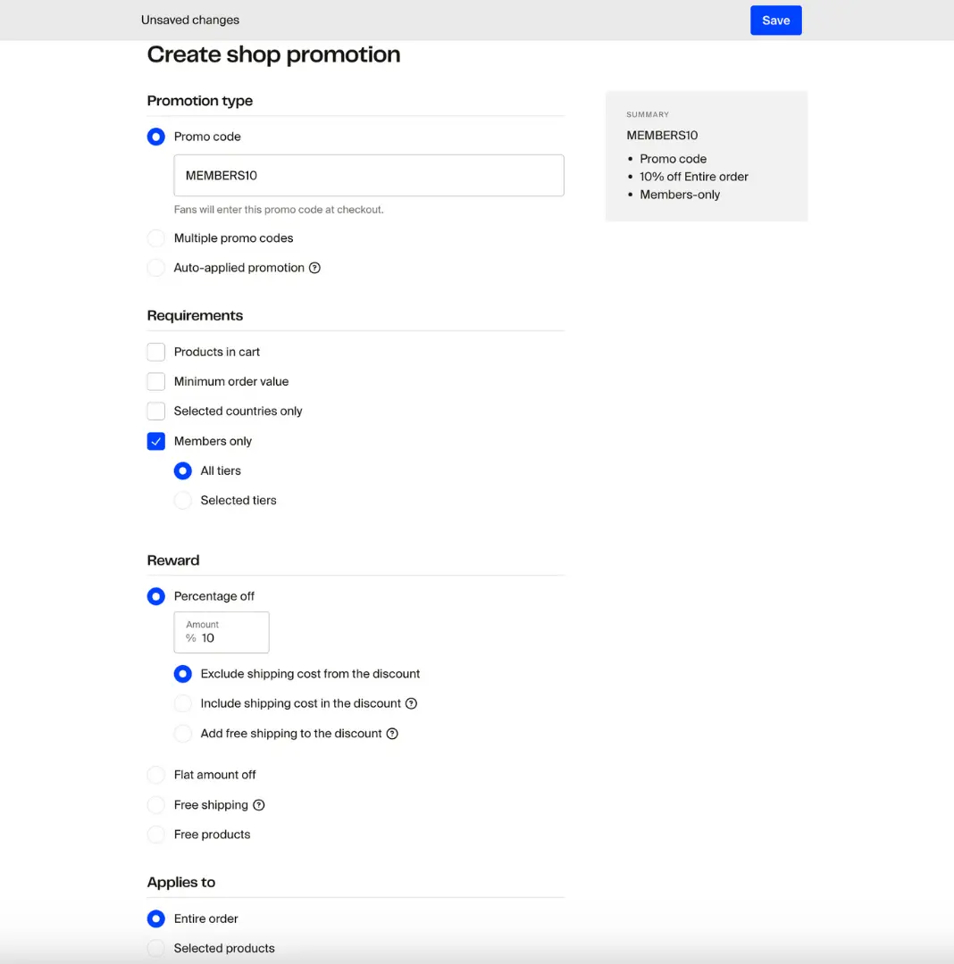 Member Only Promotion Copy Example Perks: A guide to rewarding your members | Fourthwall Help Center