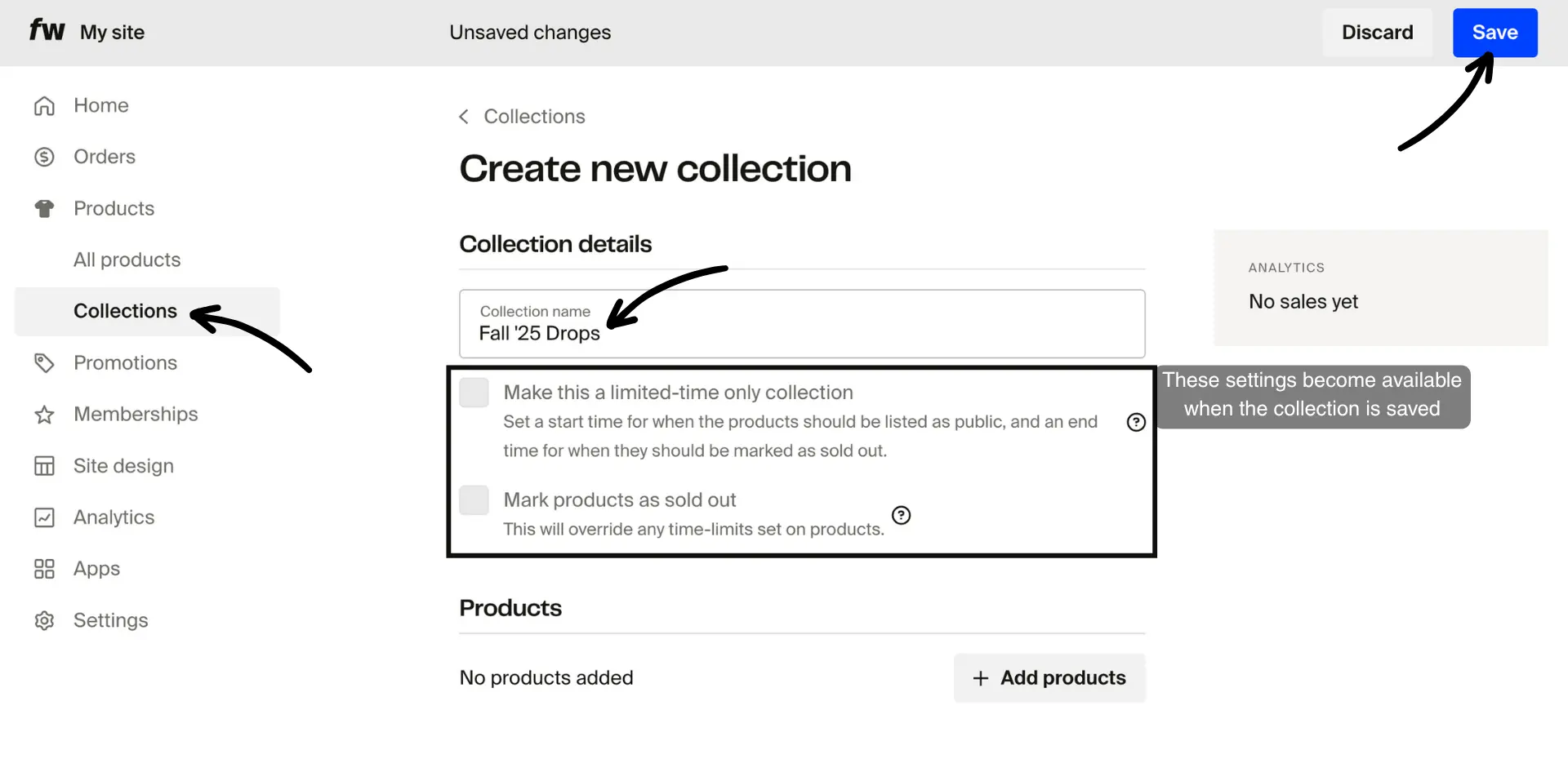 Create new collection