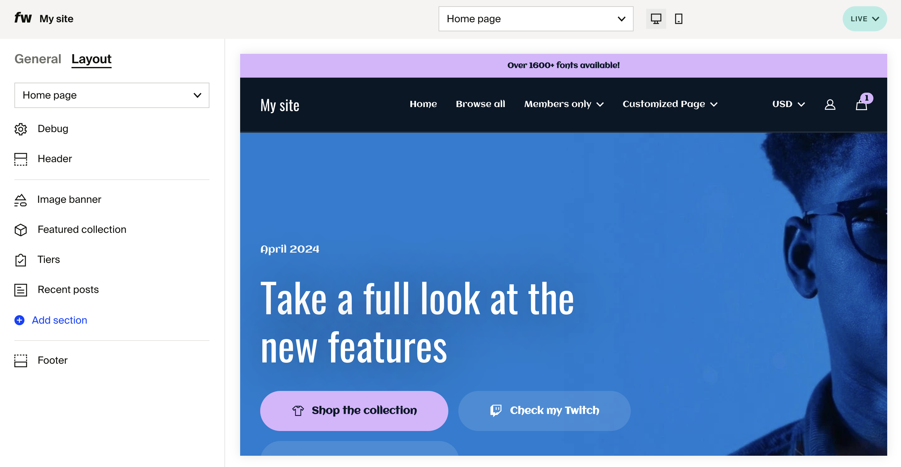 Designing Your Site: Navigating the Layout Tab – Fourthwall