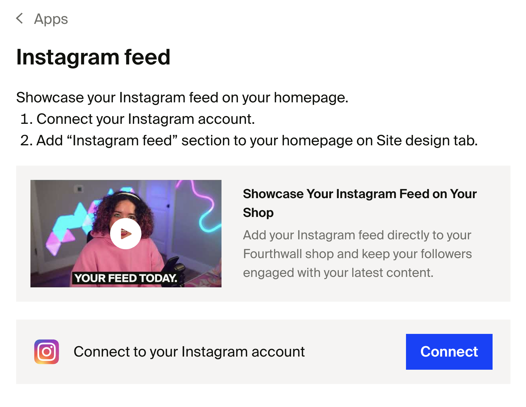 Instagram Feed Apps Page