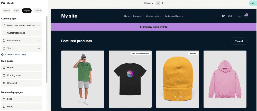 Create custom page.gif