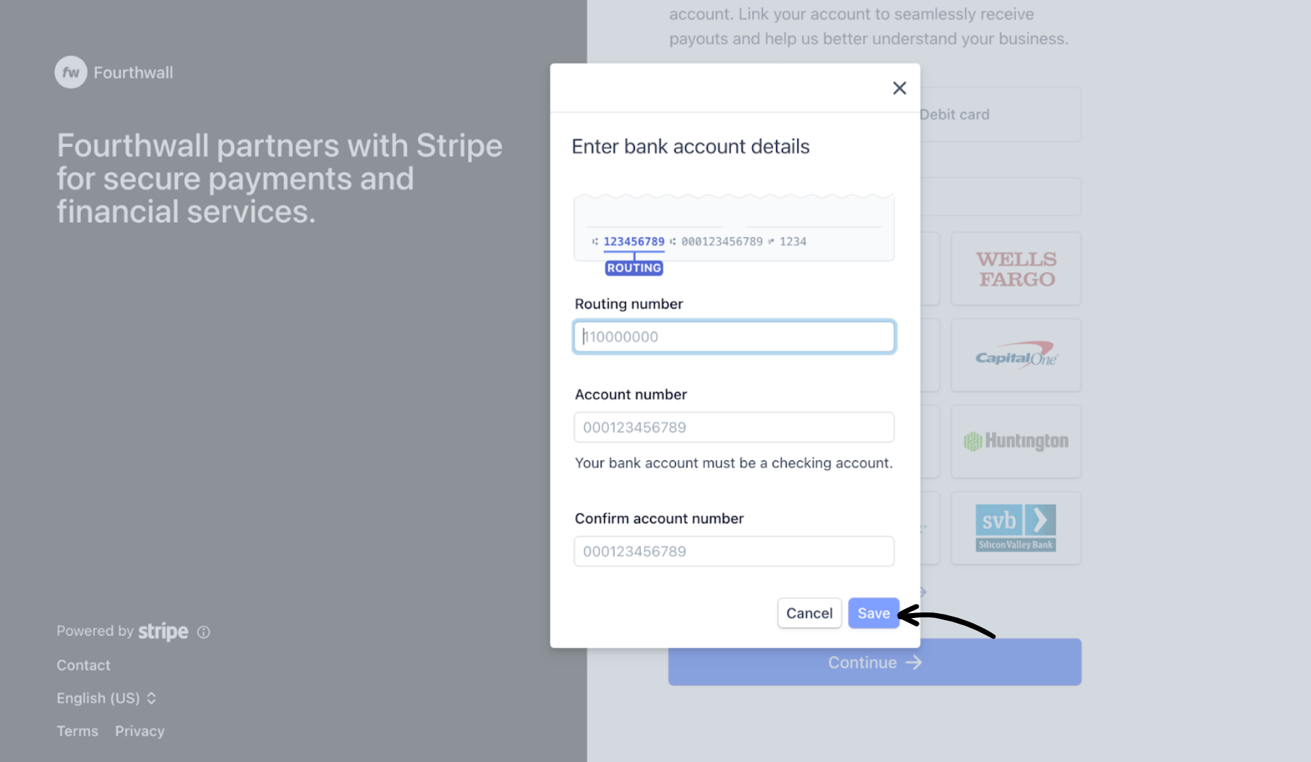 Enter bank account details and save.png