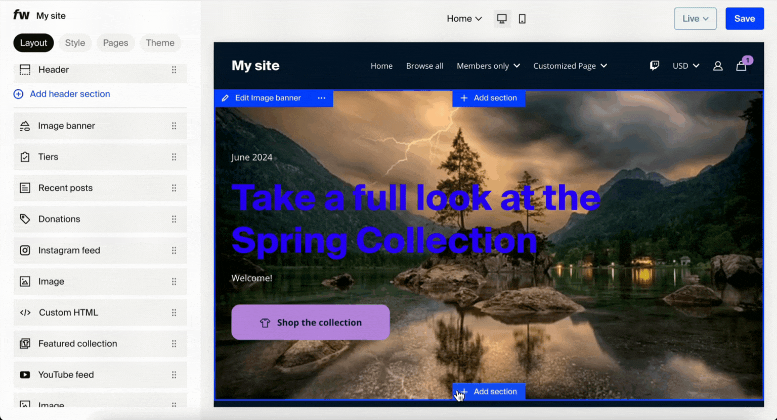 GIF - FW - Rearrange and hide sections.gif