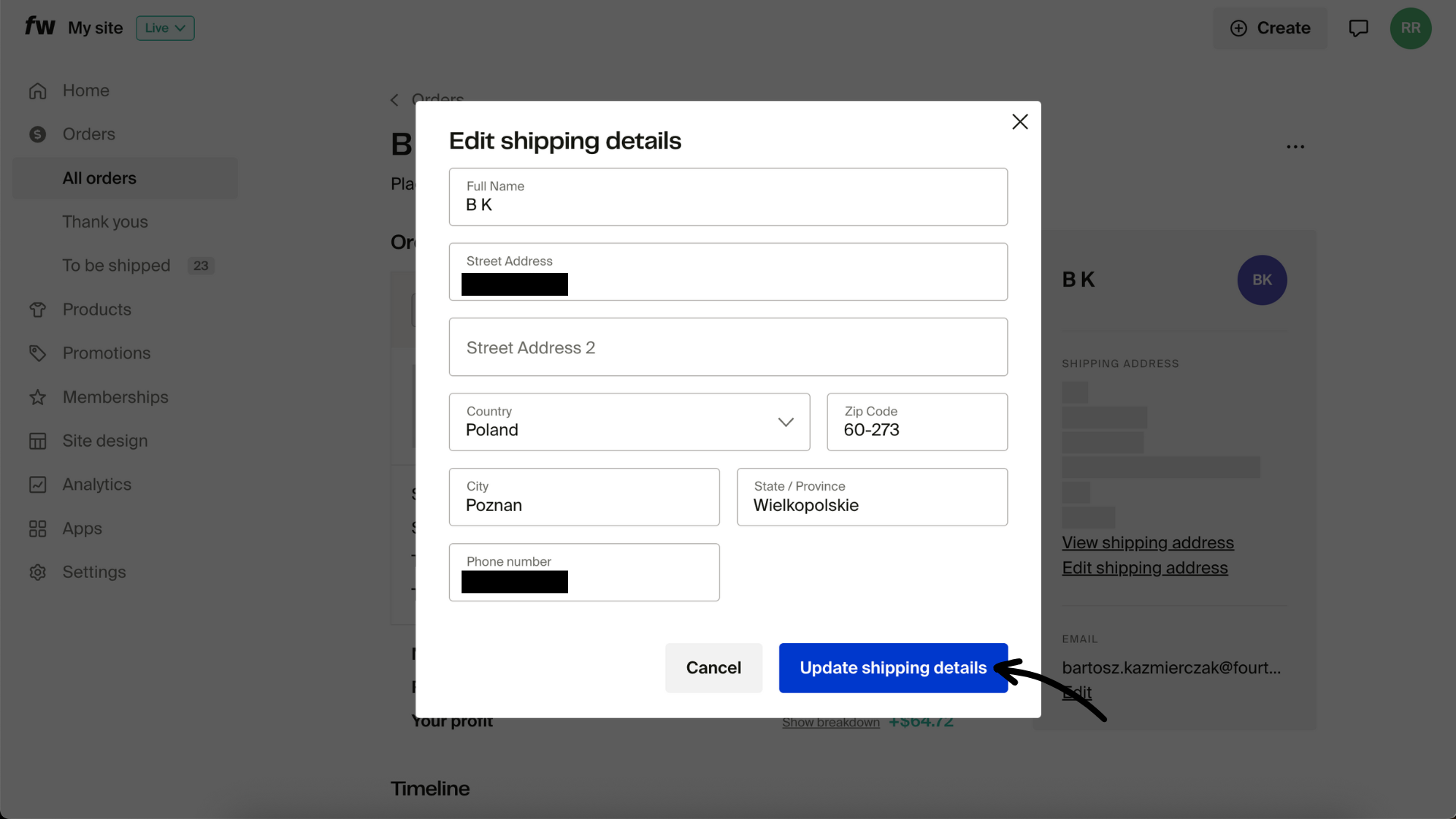 Update address and save.png