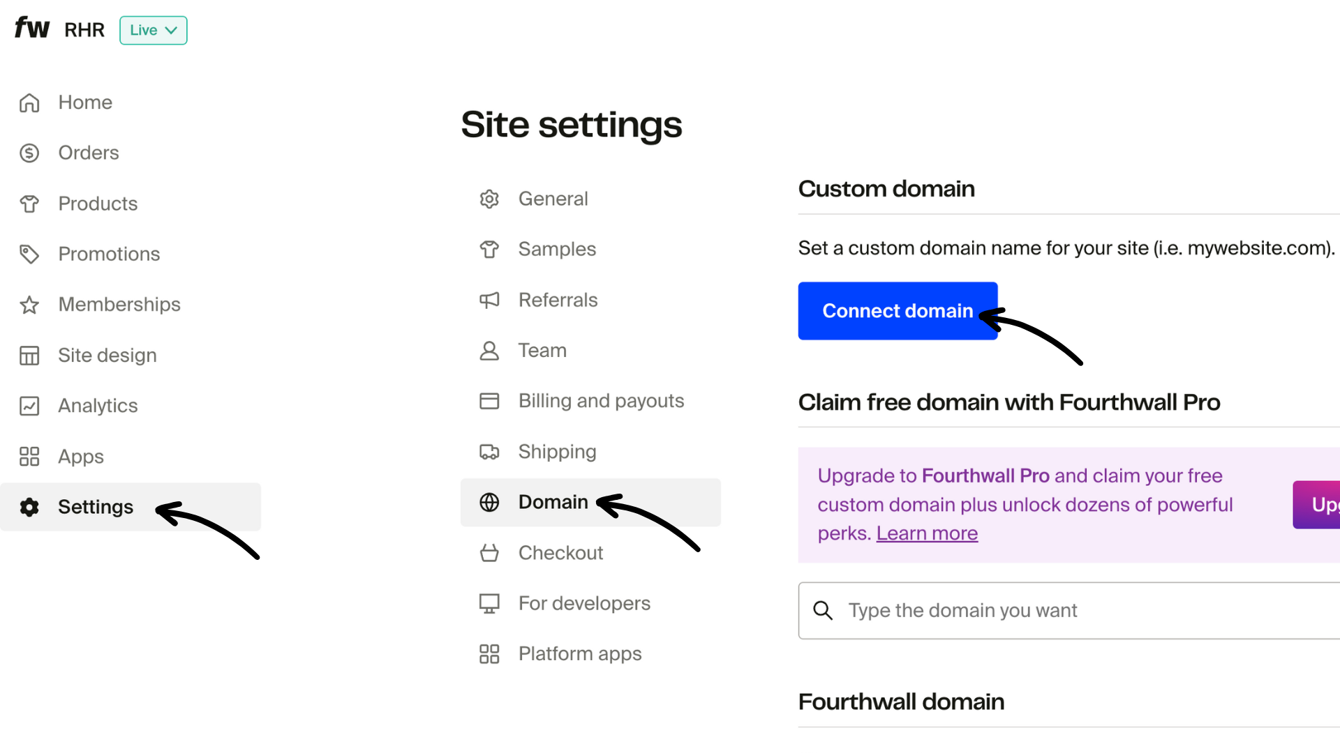 Settings - Domain - Connect domain.png
