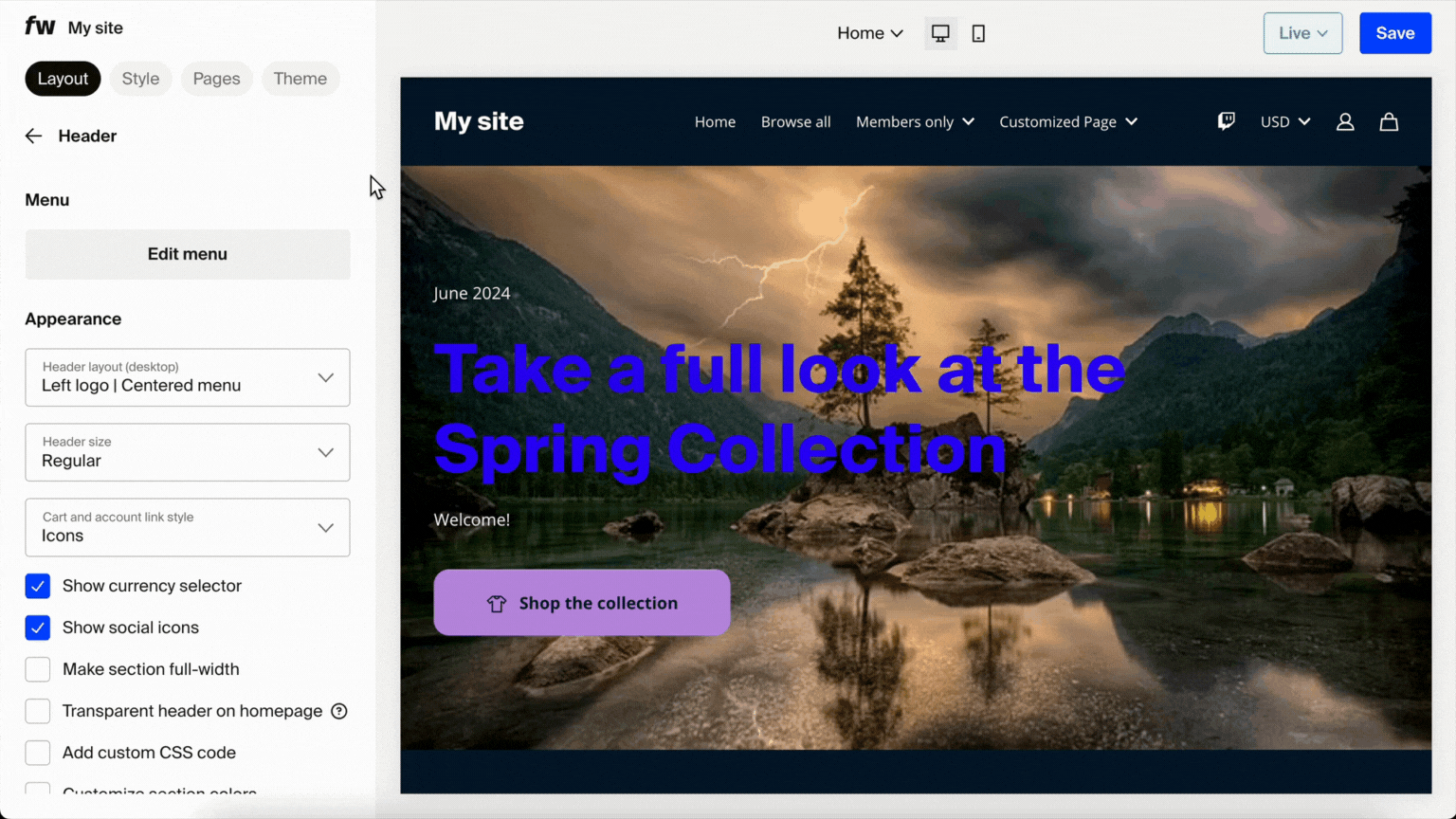 GIF - FW - Dropdown in the Header.gif