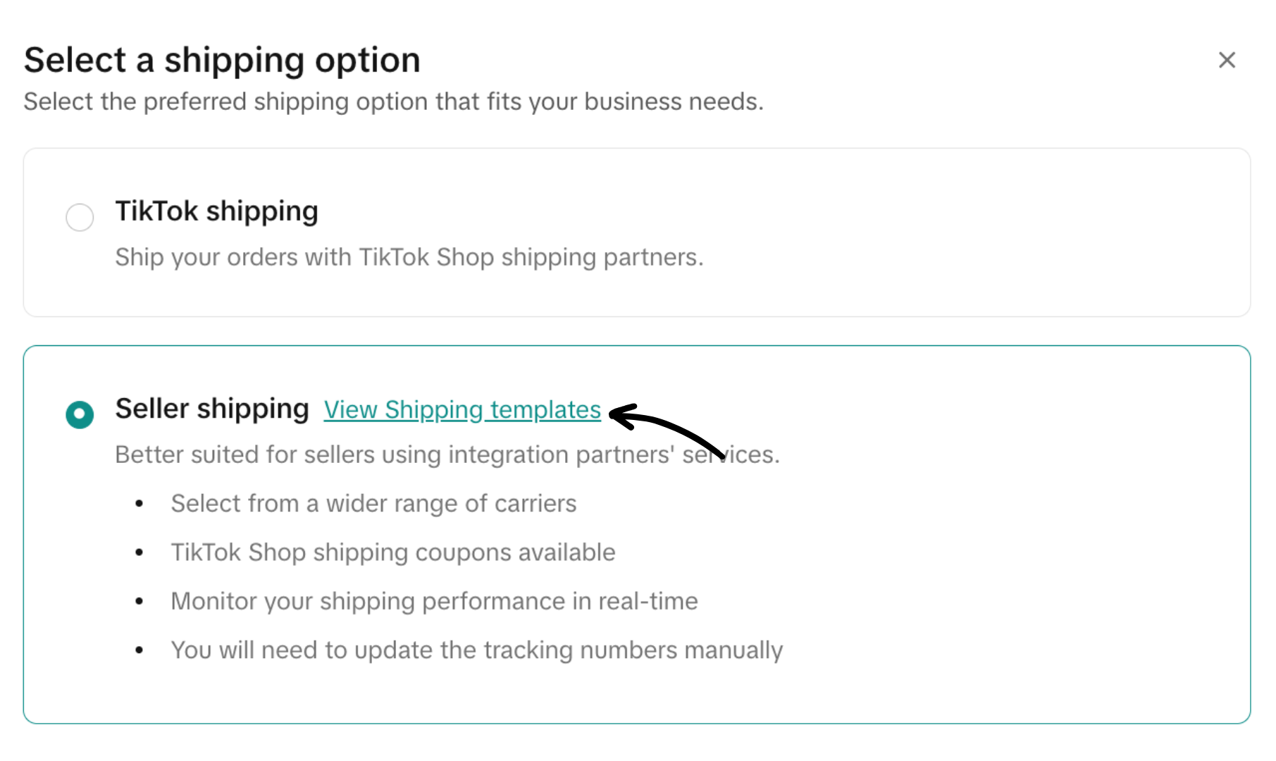 Click View shipping templates for Seller shipping.png
