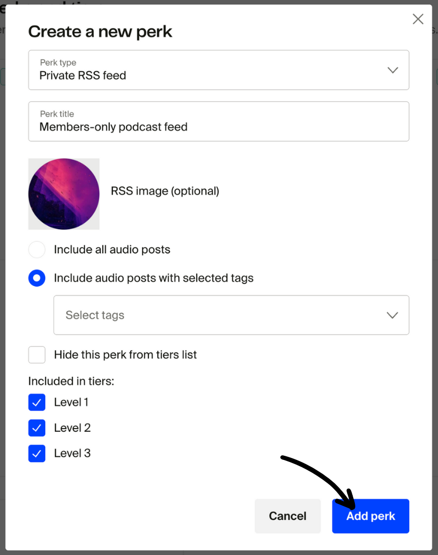 Perk type - Private RSS feed.png
