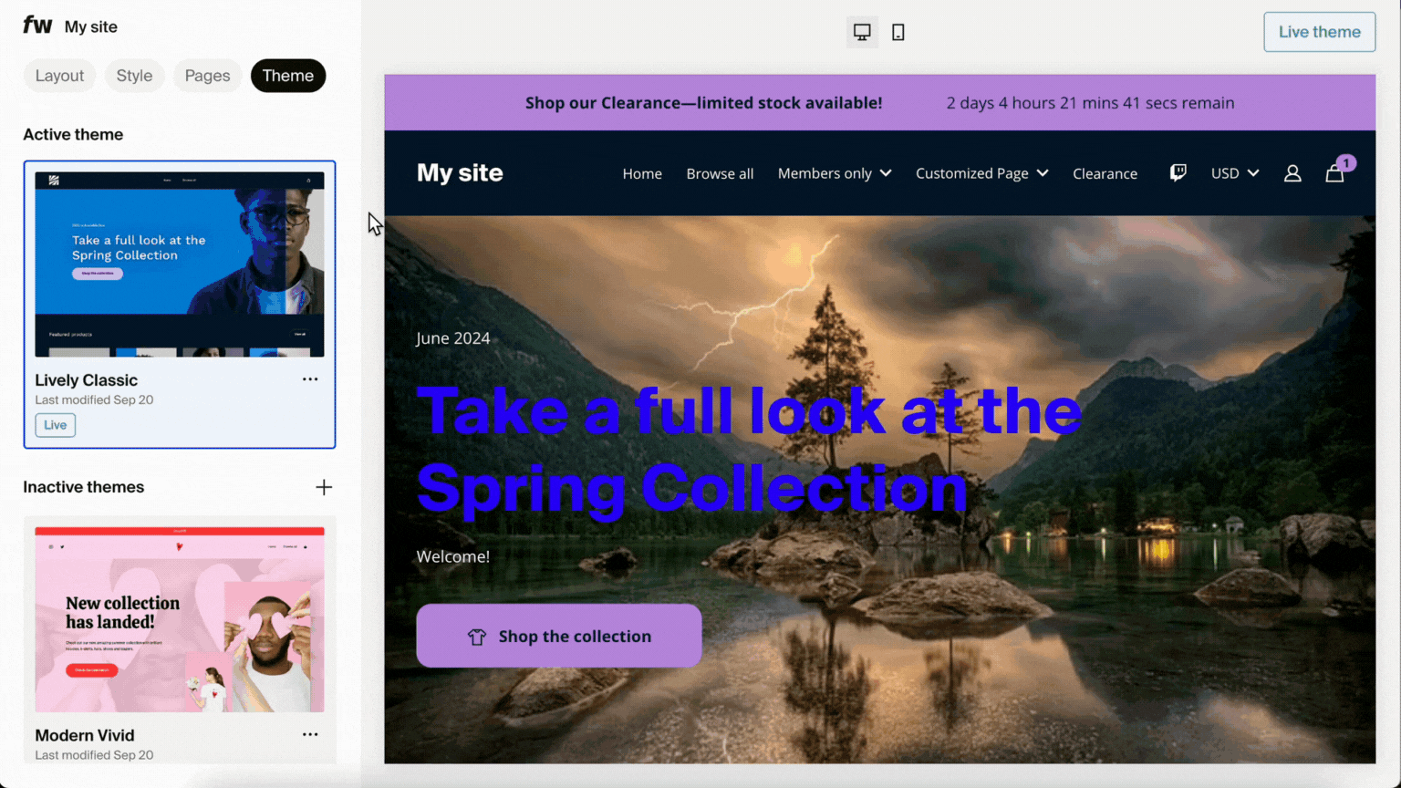 GIF - FW - The Themes tab.gif