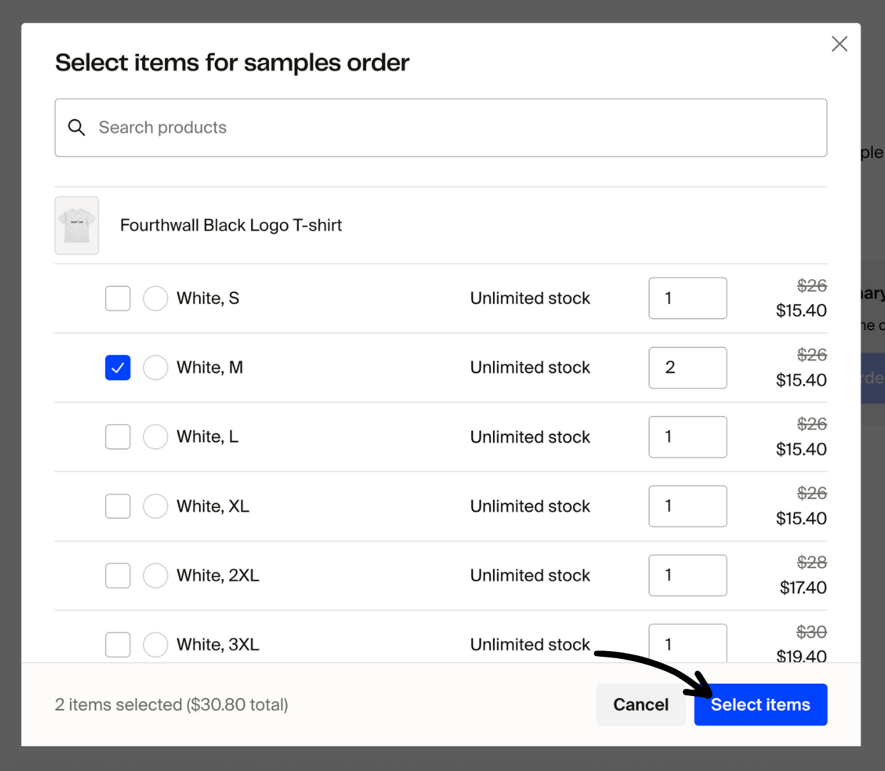 Choose sample and click Select items.png