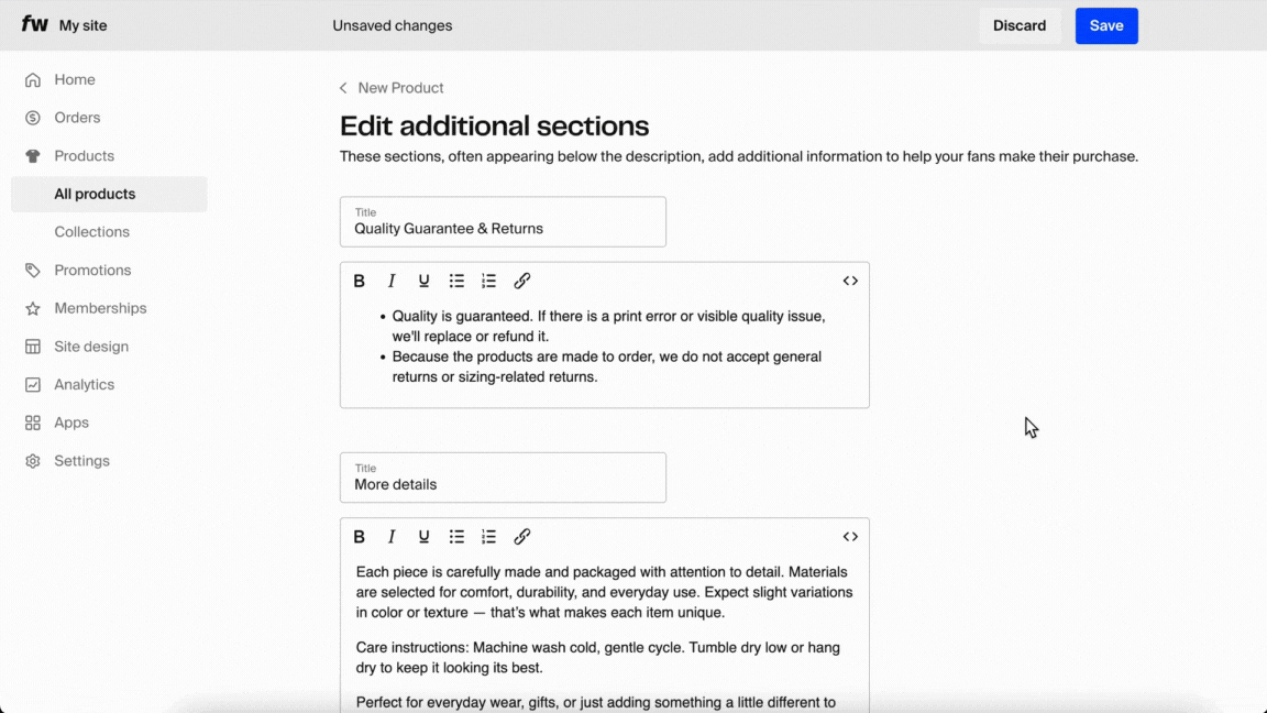 GIF - FW - Drag or delete sections.gif