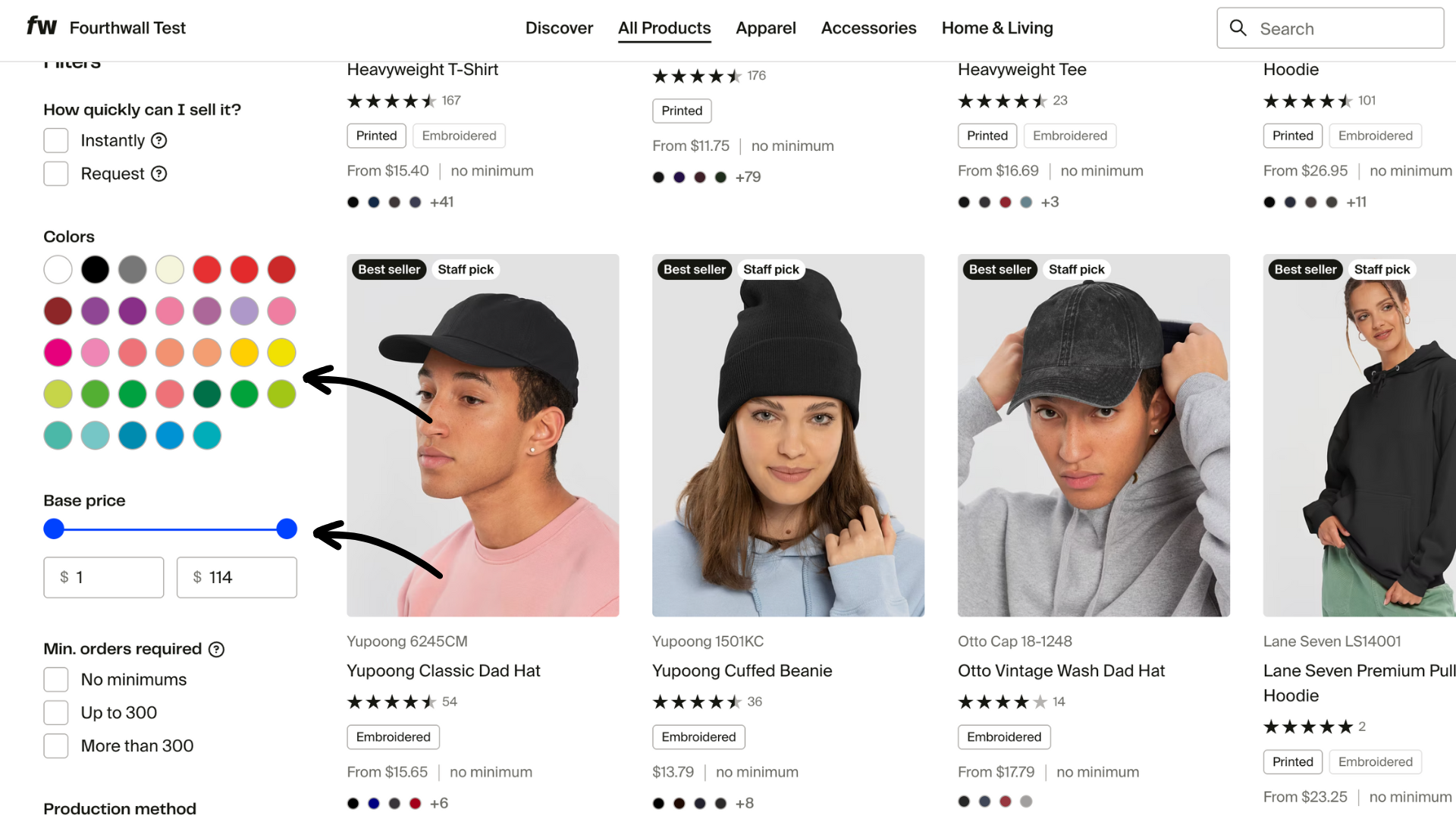 Filter produts by colors or base price.png